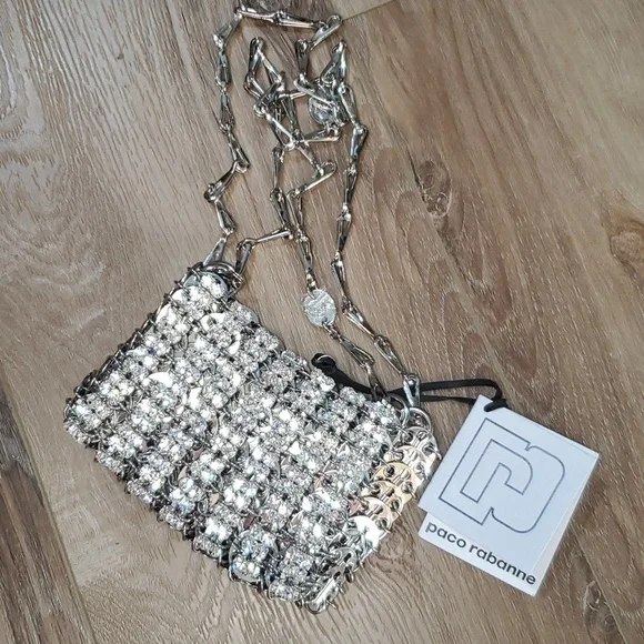 Iconic NWT Paco Rabanne Rhinestone 1969 Nano Bag - Picture 7 of 13